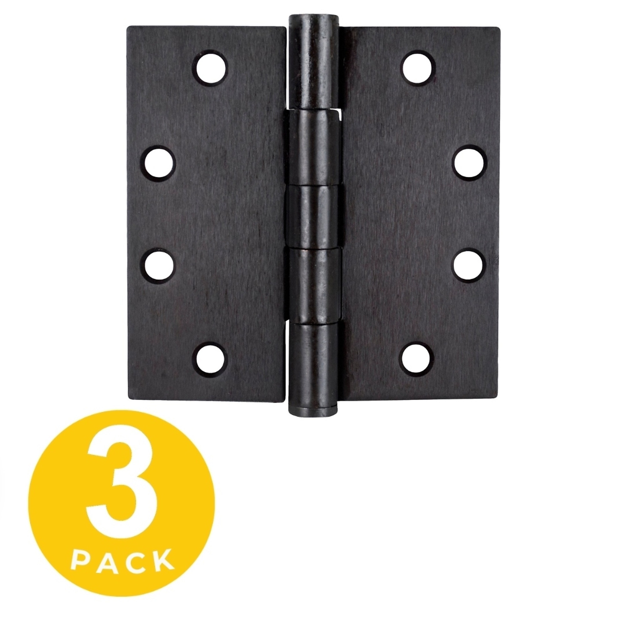 Global Door Controls Full Mortise Door Hinges — 4.5in. x 4.5in., Oil Rubbed Bronze, Removable Pin, Set of 3, Model# CP4545-US10B-3